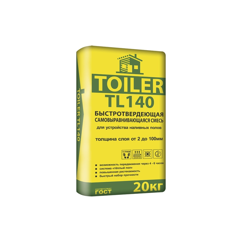TOILER TL140 Нивелир быстротвердеющий пол 20кг
