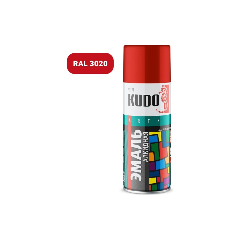 Эмаль универсальная красная Kudo №1003 520мл