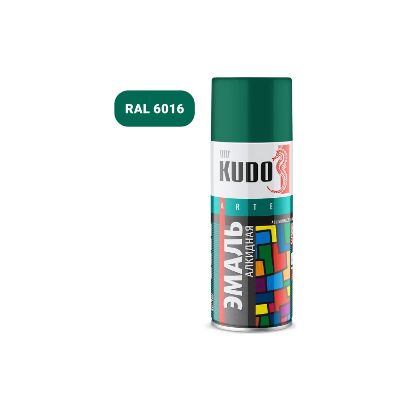 Эмаль универсальная темно-зеленая Kudo №1007 520мл