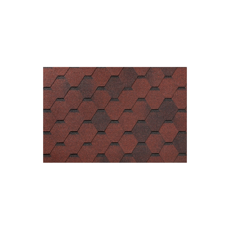 Битумная черепица Roofshield Фемели Eco Light Стандарт Красный упак.с оттен.(3м.кв.)