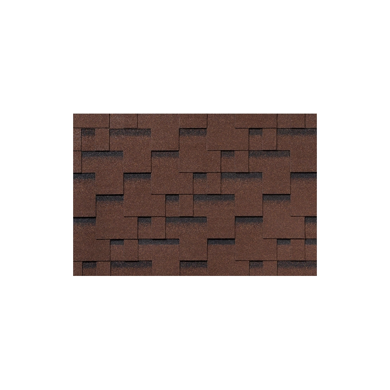 Битумная черепица Roofshield Фемели Light Modern Коричневый с оттен.упак.(3м.кв.)