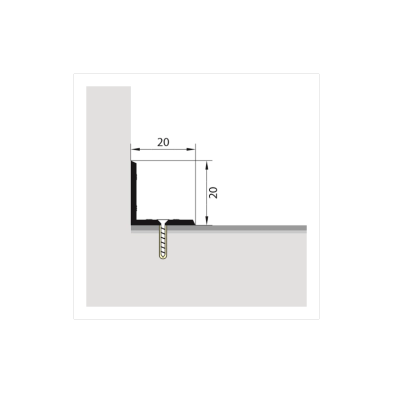 Угол внутренний 20*20мм 0,9м (Алюминий)