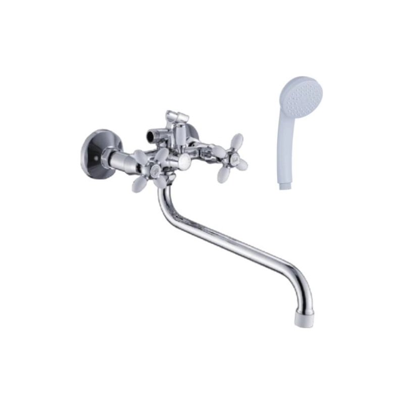 Смеситель Эверест ванна унив. с круг.излив.,пер.для душа В22-071А