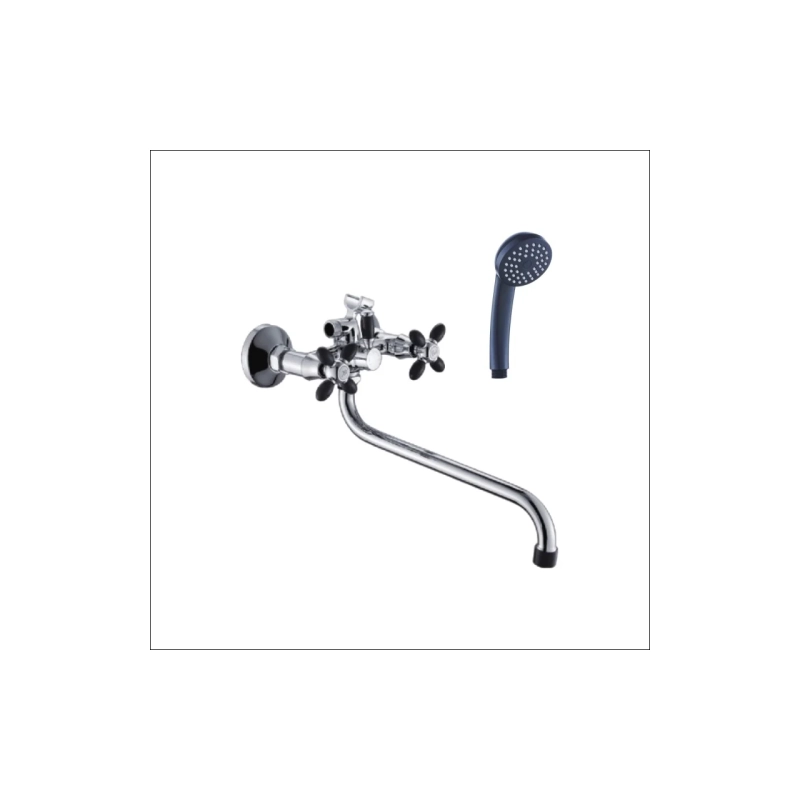 Смеситель Эверест ванна унив.с круг.излив., пер. для душа В22-071F