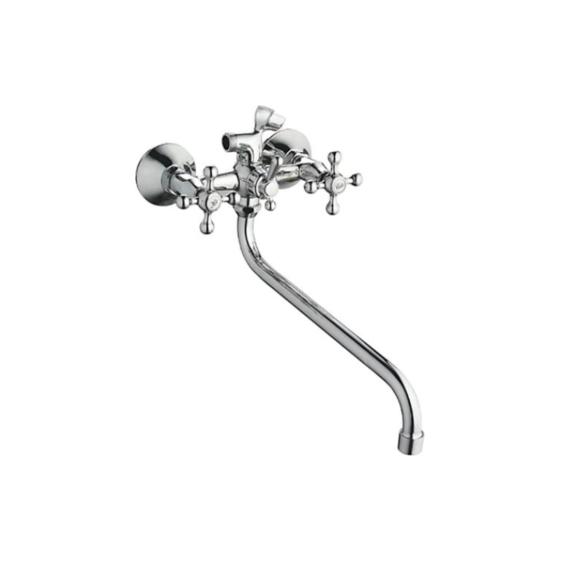 CN2208 Смеситель CRON д/ванны длин.излив перекл в корпусе излив хром 7130S