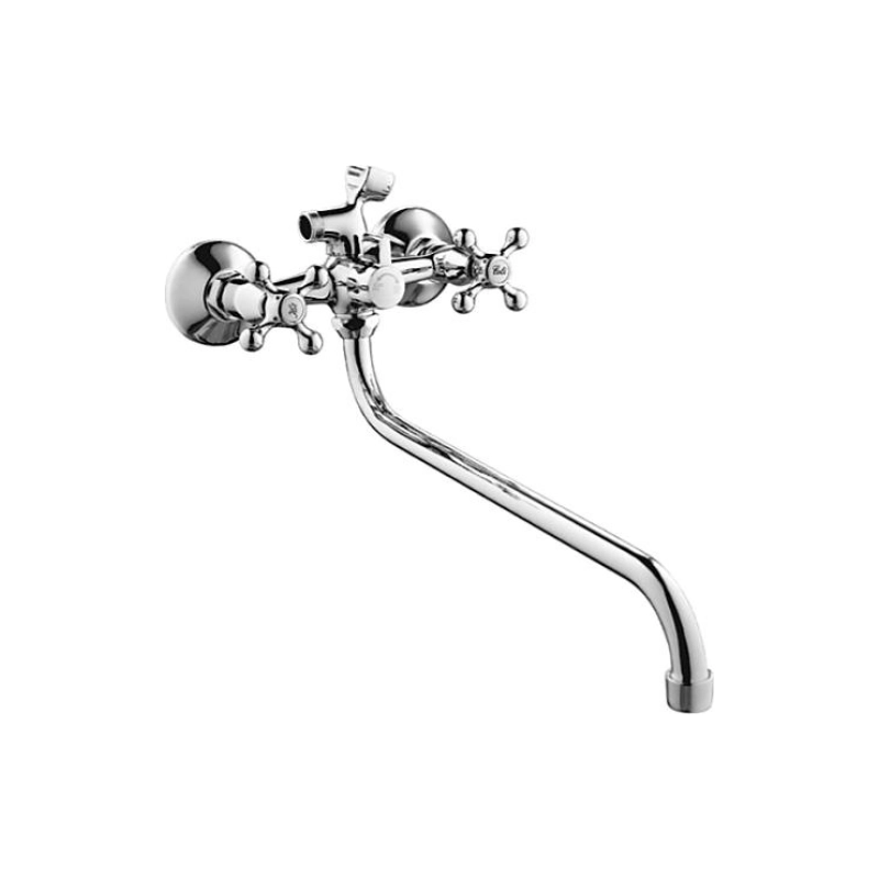 CN2208-2 Смеситель CRON д/ванны дл.излив, перекл. в корп, хром 7130S