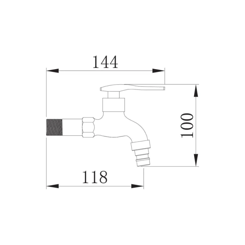 Кран с носиком Potato стена Р4178