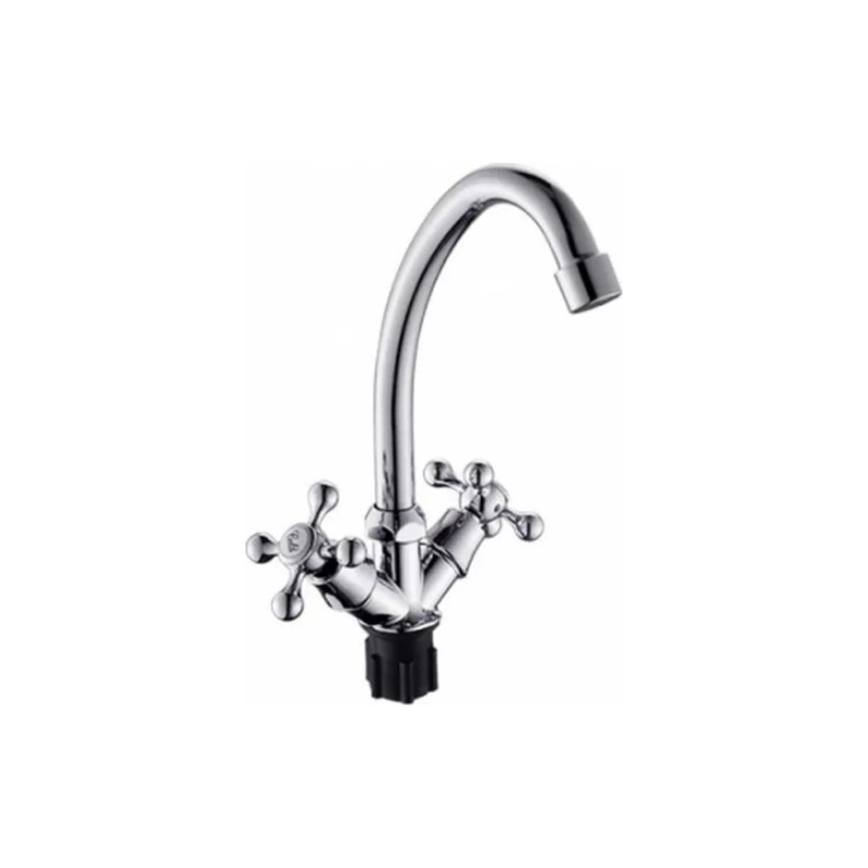 Смеситель Эверест кухня с высок.излив(крепл.гайка) В49-065