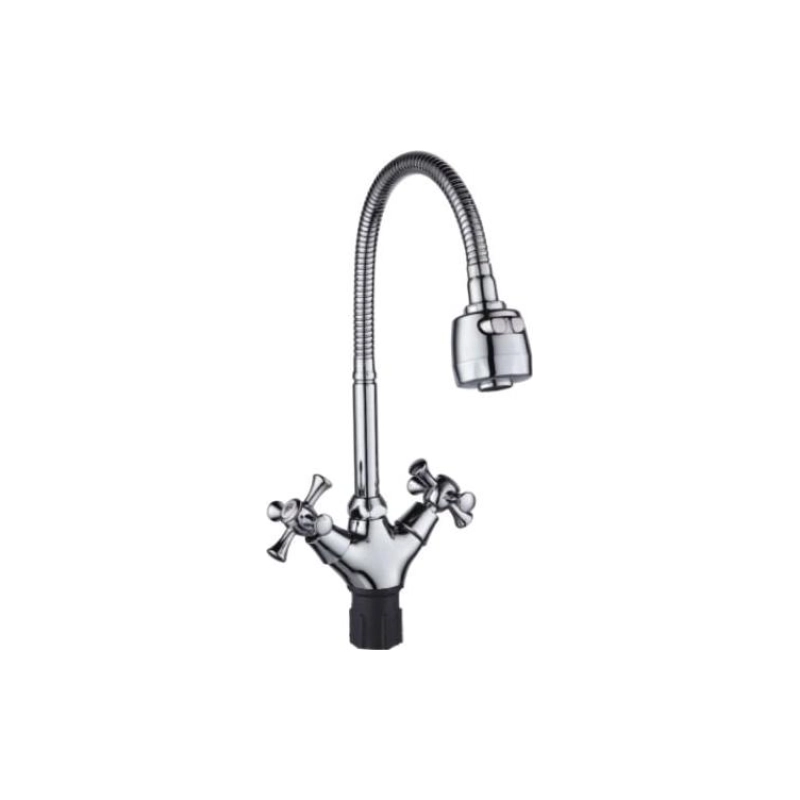 Смеситель Эверест кухня с гибким излив.(крепл.гайка) В58-064