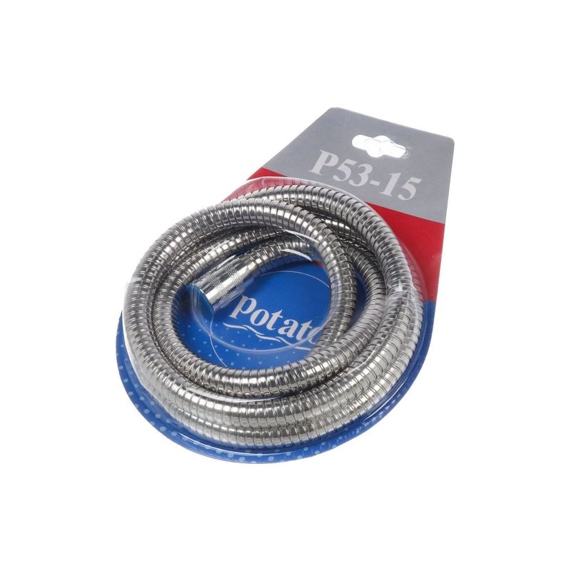 Шланг Potato для душа импорт-импорт 1,5м хром Р53-15 (20шт)