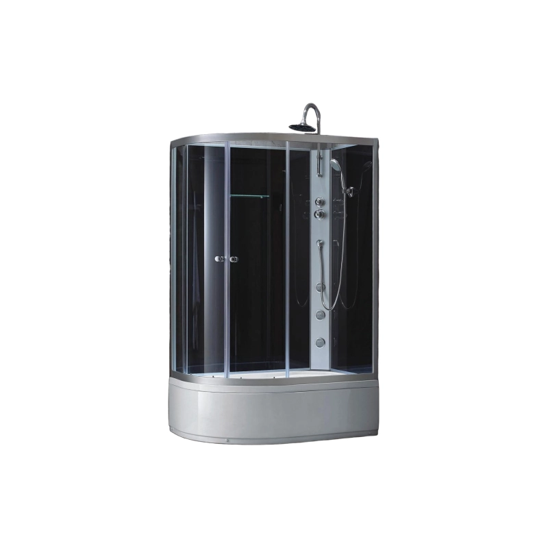 Душевая кабина CORSO 120*80/215 D-2107R B/П сер/ал п/кр б/крыши