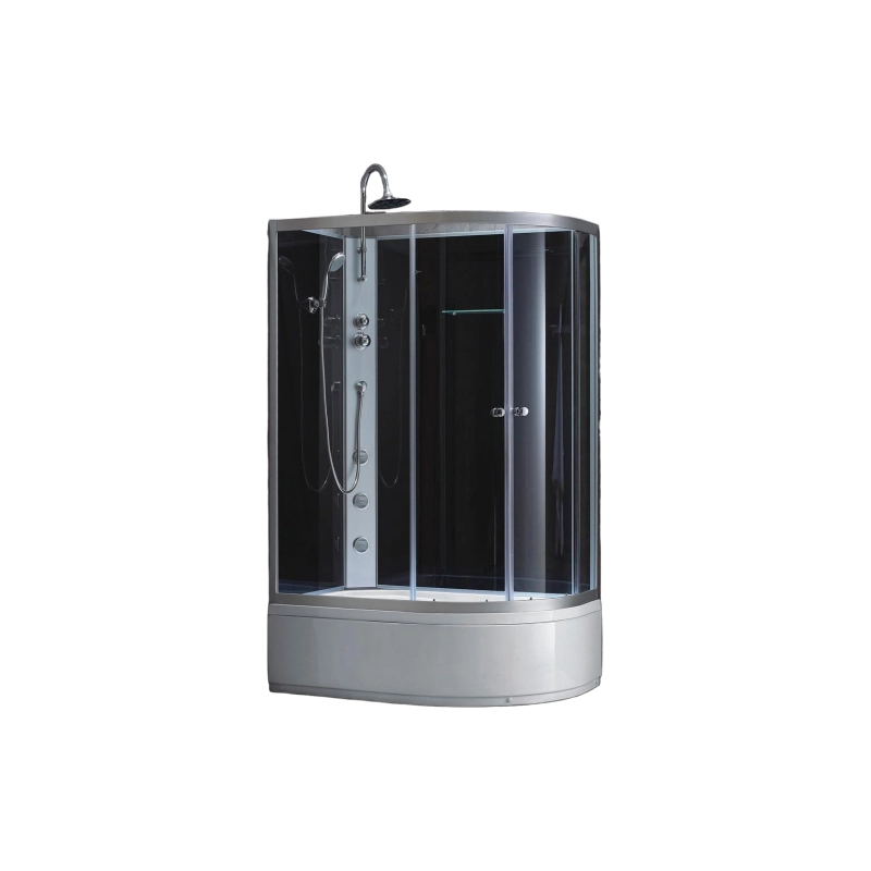 Душевая кабина CORSO 120*80/215 D-2107L B/П сер/ал п/кр б/крыши