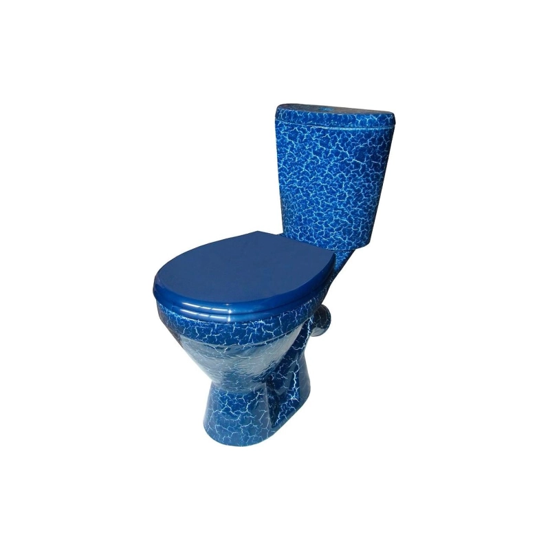 Унитаз без бачка ЭЛЕГАНТ син. кракелюр(сид+крепл)