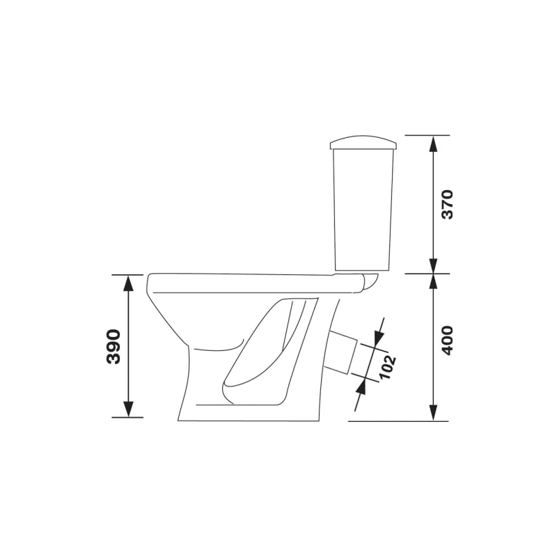Унитаз без бачка СУПЕРКОМПАКТ кос. белый кат.1