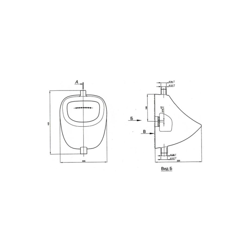 Писсуар настенный 