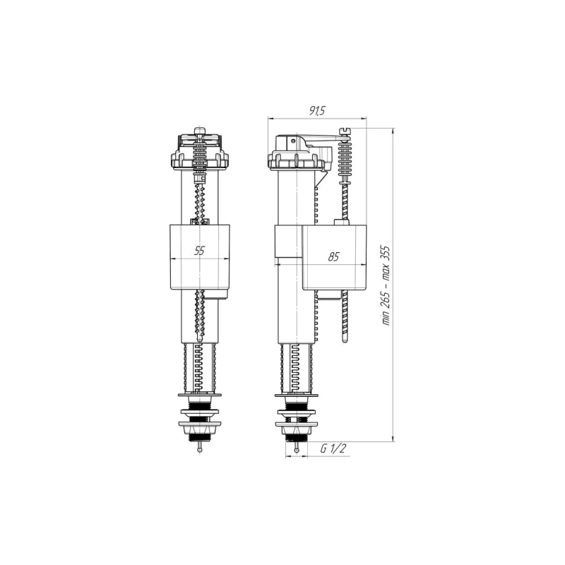 АНИ ПЛАСТ WC5510 Арматура нижняя 1/2 пластик