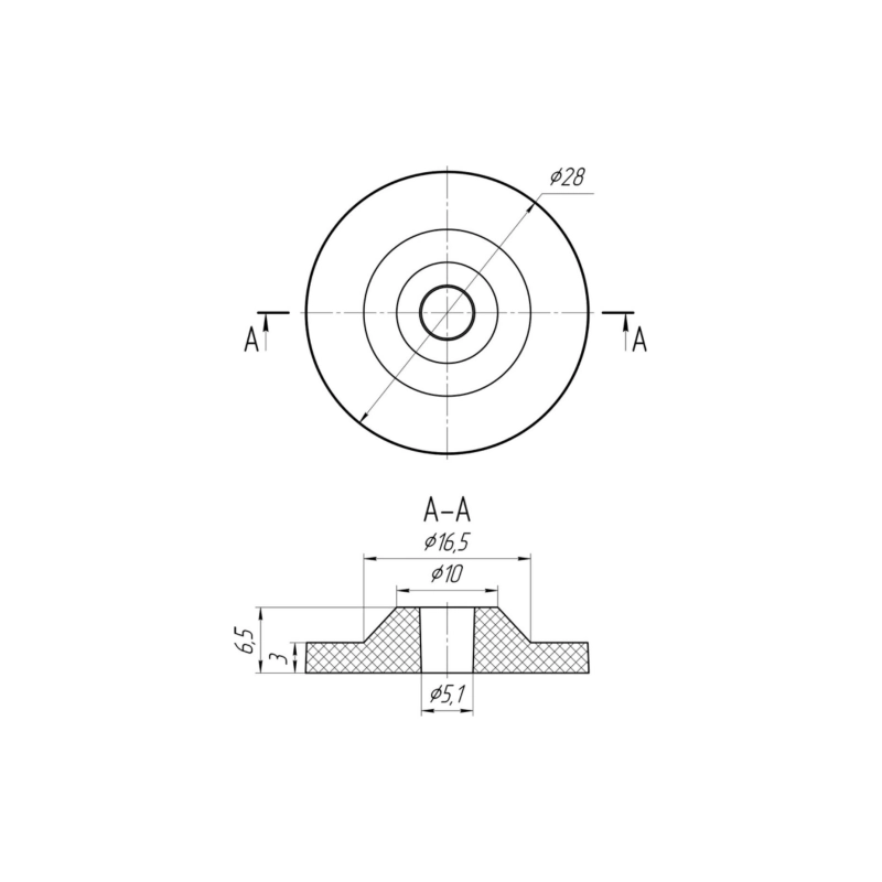 АНИ ПЛАСТ М010 Прокладка крепл.бачка унитаза 28мм