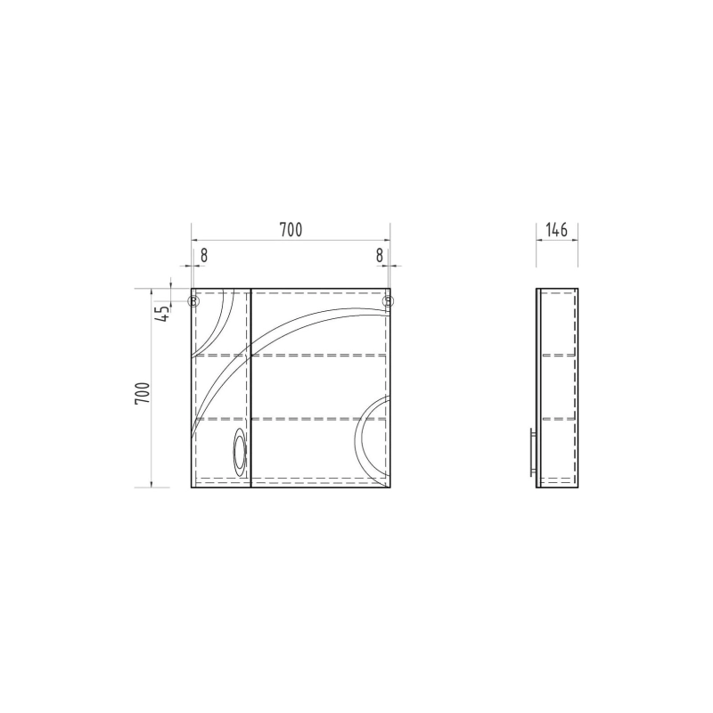 MIRELLA 70 Шкаф-зеркало