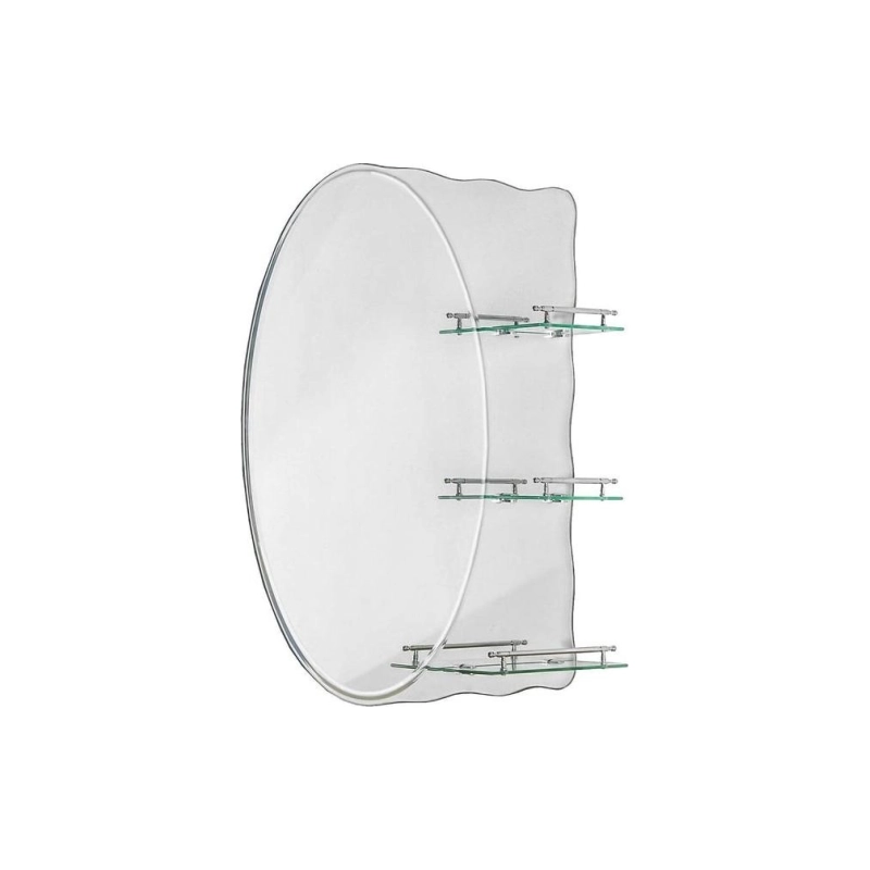 Зеркало серебро с 3-я полочками 70*50 Р705