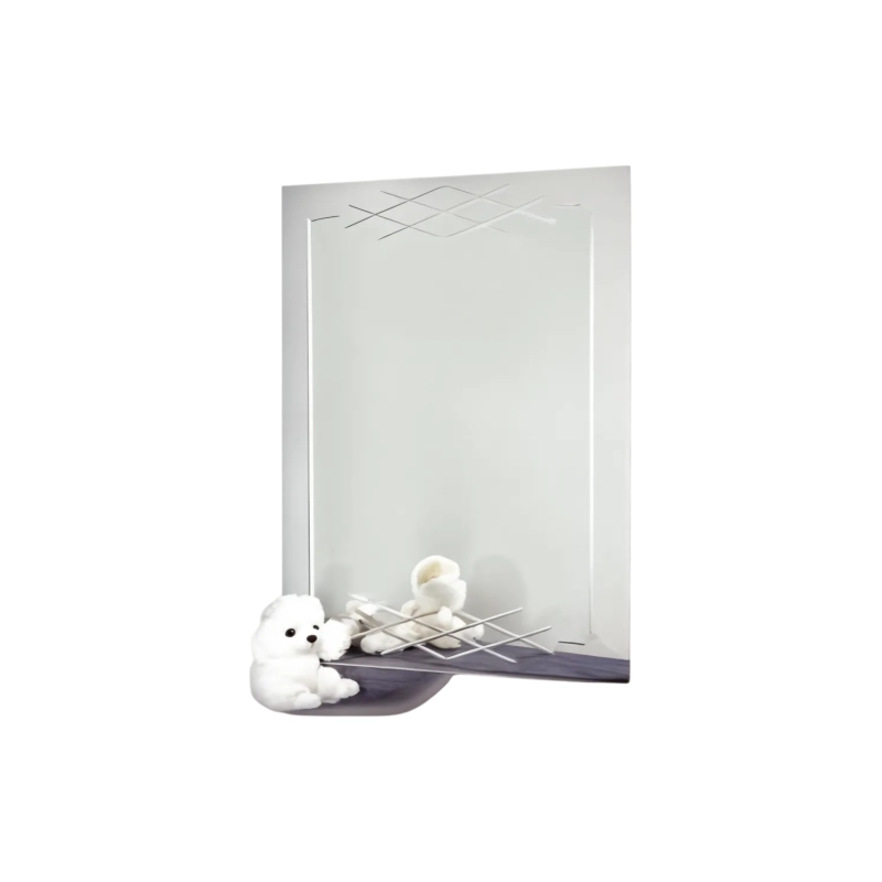 Зеркало СОЛОМКА 600*800, с полкой, полимерн.рис.