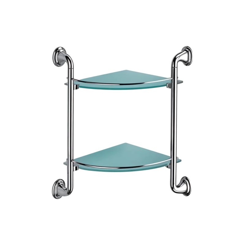 НВ1507-2 Полка HAIBA стекло, 2-яр. с кругл.ножками