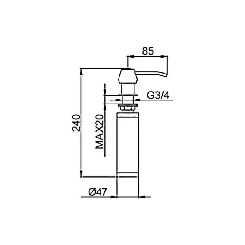 НВ405 Дозатор для кухонной мойки металл HAIBА