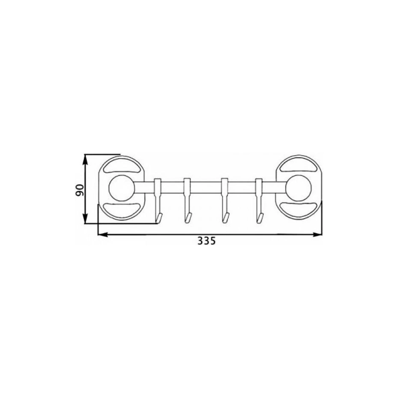 Potato Держатель полотенец трубч., 4 крючка Р2914-4