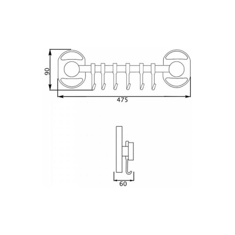 Potato Держатель полотенец трубч., 6 крючков Р2914-6