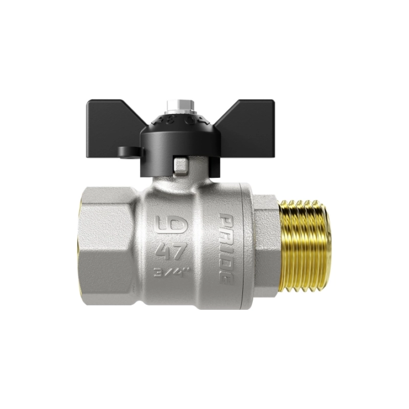 Кран шаровый 3/4 гш бантик ник. LD Pride PN40