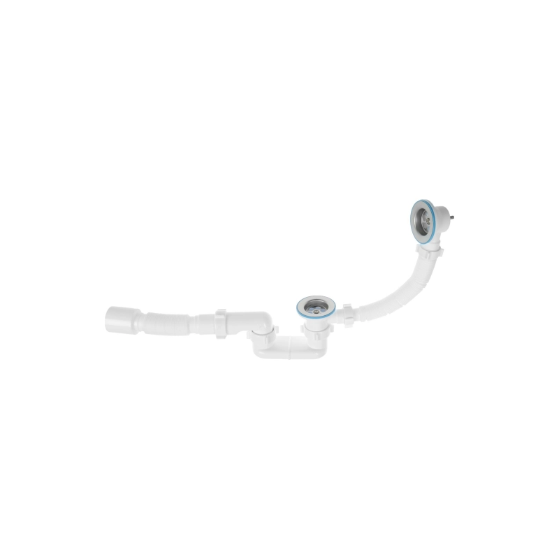 АНИ ПЛАСТ С6055 Сифон для ванны с выпуском и пер.плоский труба 40х5