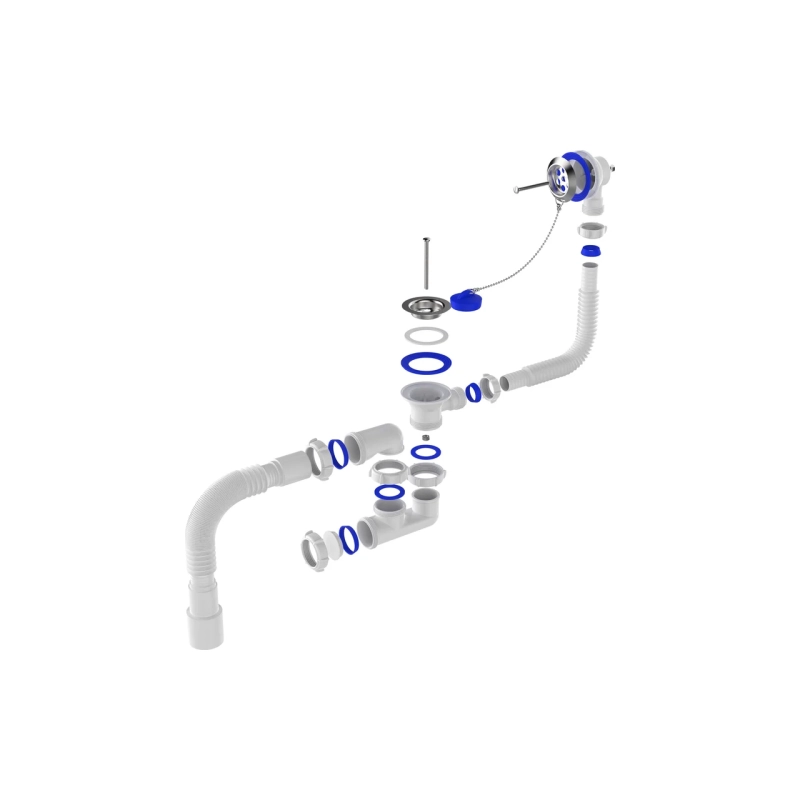 АНИ ПЛАСТ С6255 Сифон Варяг для ванны регул.с гибкой трубой 40х50