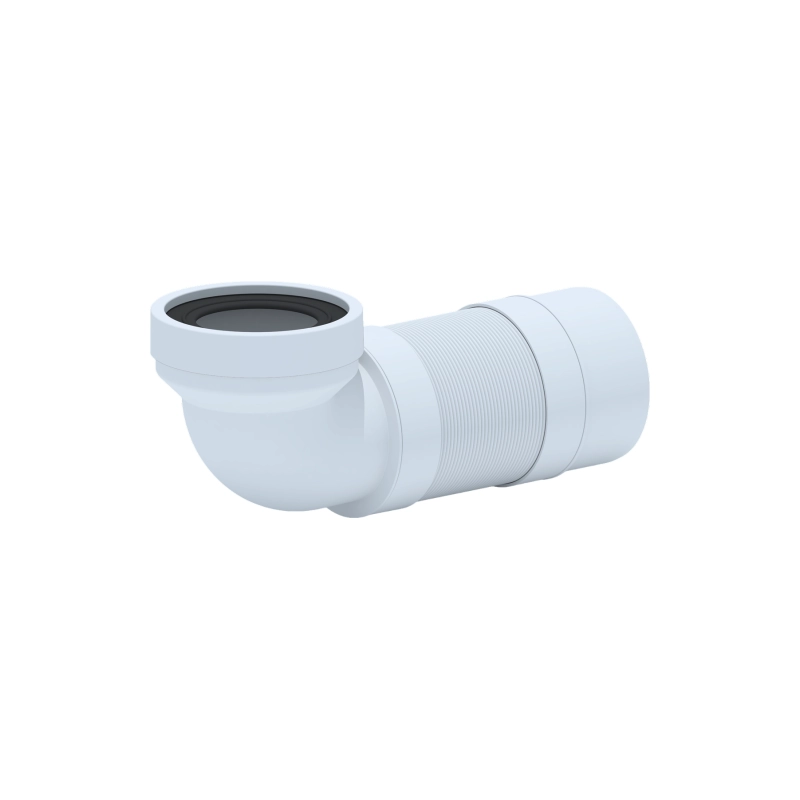 АНИ ПЛАСТ К722R Удлинитель гибкий д/унитаза, уг. 90гр.выпук.110мм, 320-750мм