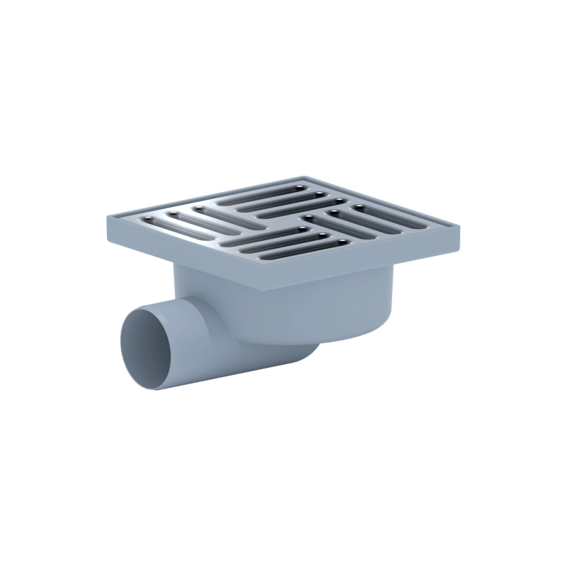 АНИ ПЛАСТ ТА5112 Трап гориз.вып.50 с решеткой из нерж.стали 150*150