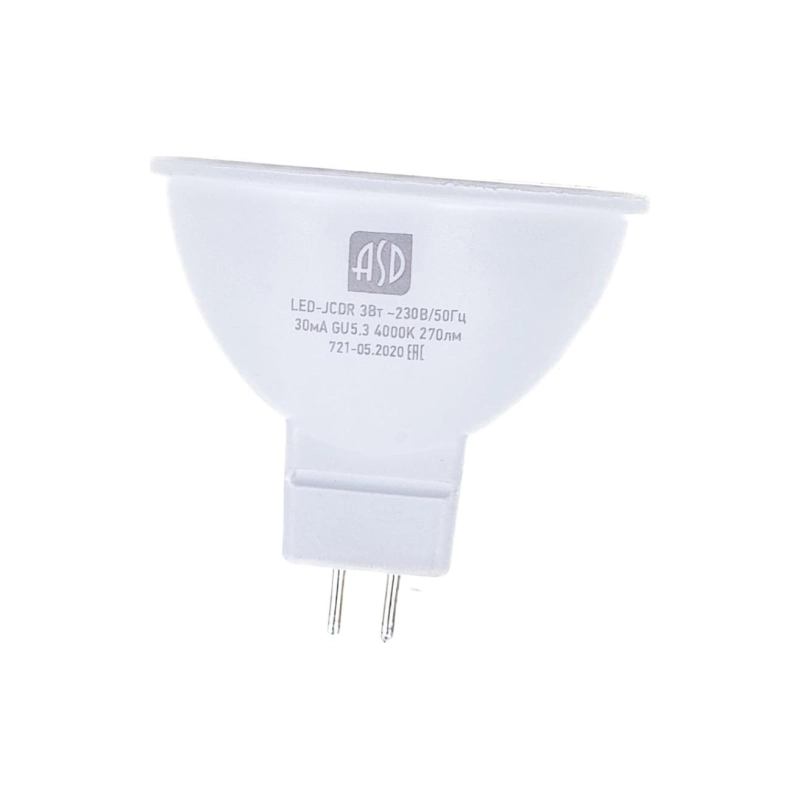 Лампа светодиодн. LED-JCDR 3 Вт GU5.3, 3000К