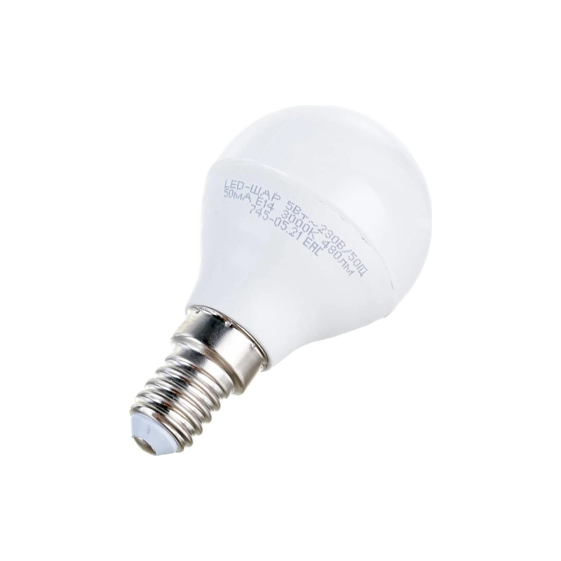 Лампа светодиодн. LED-ШАР, 5 Вт Е14, 3000К