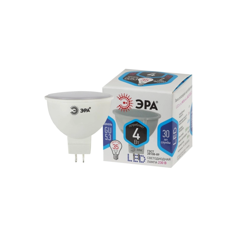 Лампа ЭРА LED MR16-4W-840