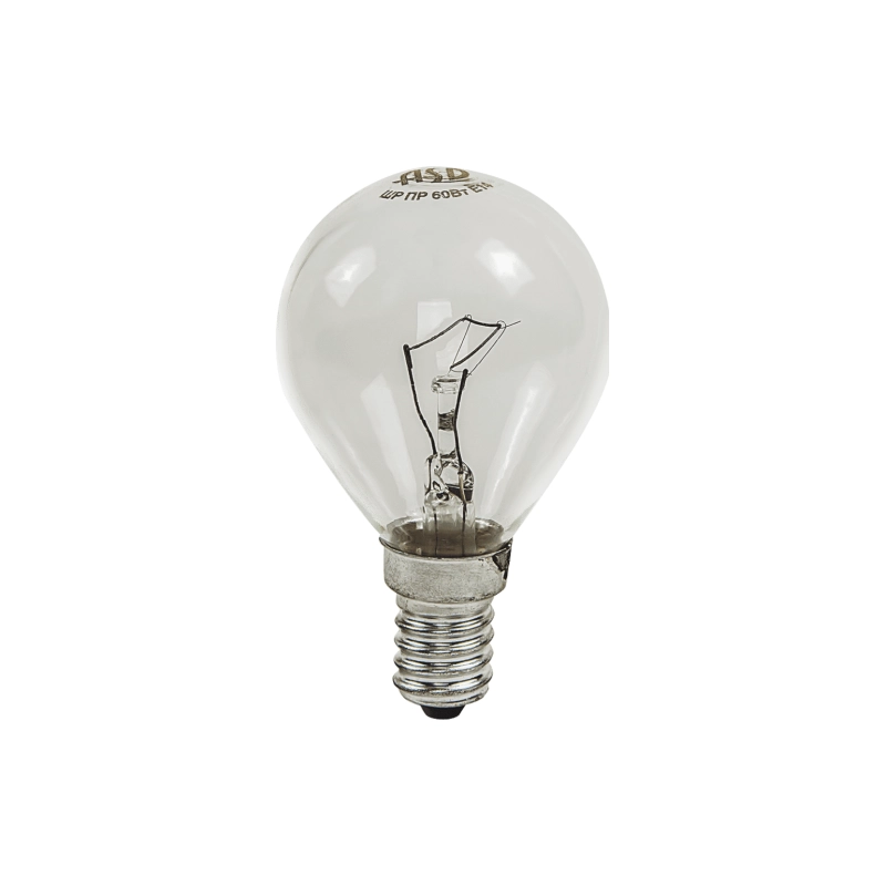 Лампа накаливания ШАР 40 Вт, Е14, ПР ASD