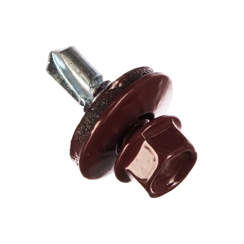 Саморез оцинк. с полимер. покр. красное вино 5,5х19 мм 3005