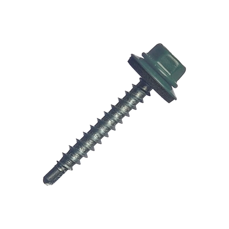 Саморез оцинк. с полимер. покр. тёмно-зеленый 4,8*35 мм дерево 6005