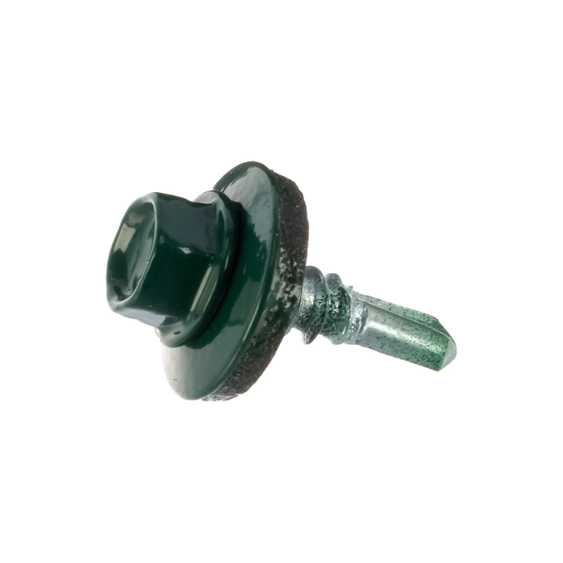 Саморез оцинк. с полимер. покр. тёмно-зеленый 5,5х19 мм 6005