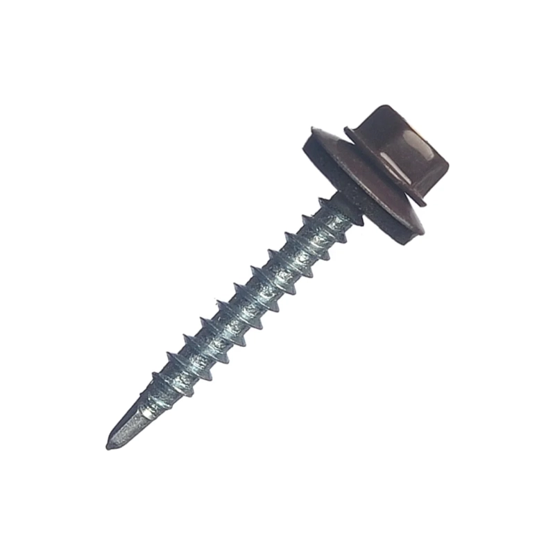 Саморез оцинк. с полимер. покр. тёмно-коричневый 4,8*35 мм дерево 8017