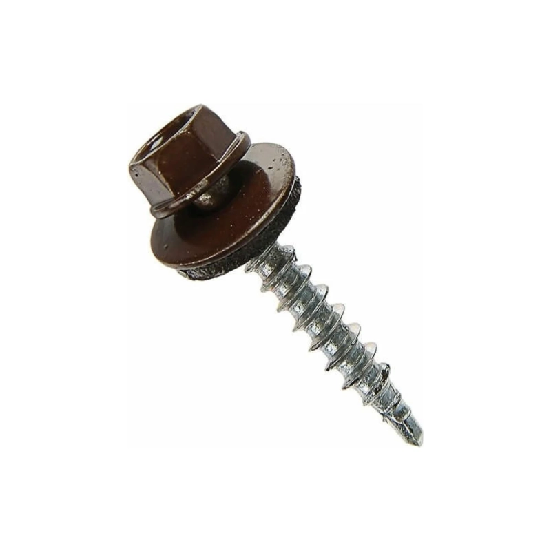 Саморез оцинк. с полимер. покр. тёмно-коричневый 5,5х19 мм 8017