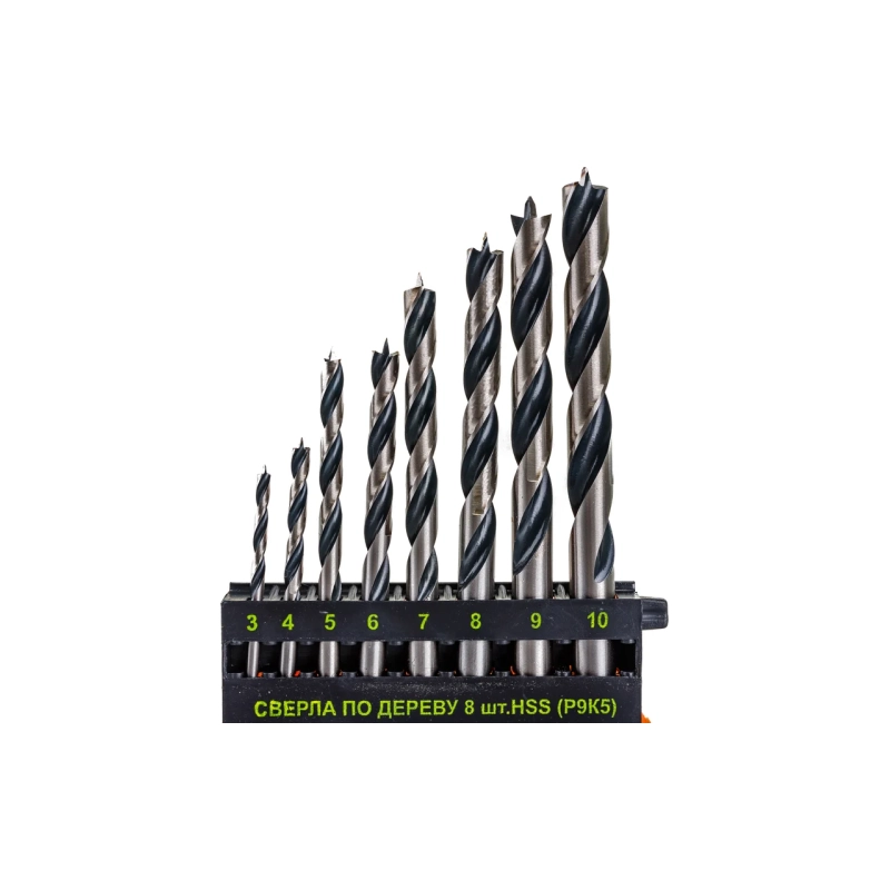 Набор сверл для дерева 3-10, 8шт Энкор 19132