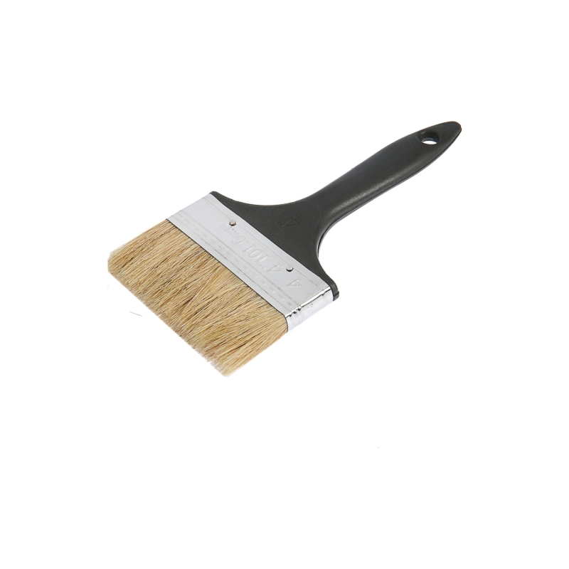 СЛ Кисть плоская ЛОМ, натур.щетина, пластик.рукоят. 100 мм (1818216)