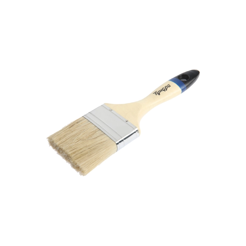 СЛ Кисть плоская TUNDRA, натур щетина, дерев рукоят 63 мм (881530)