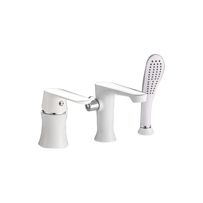 НВ80804 Смеситель HAIBA д/ванны на 3 отверстия белый/хром