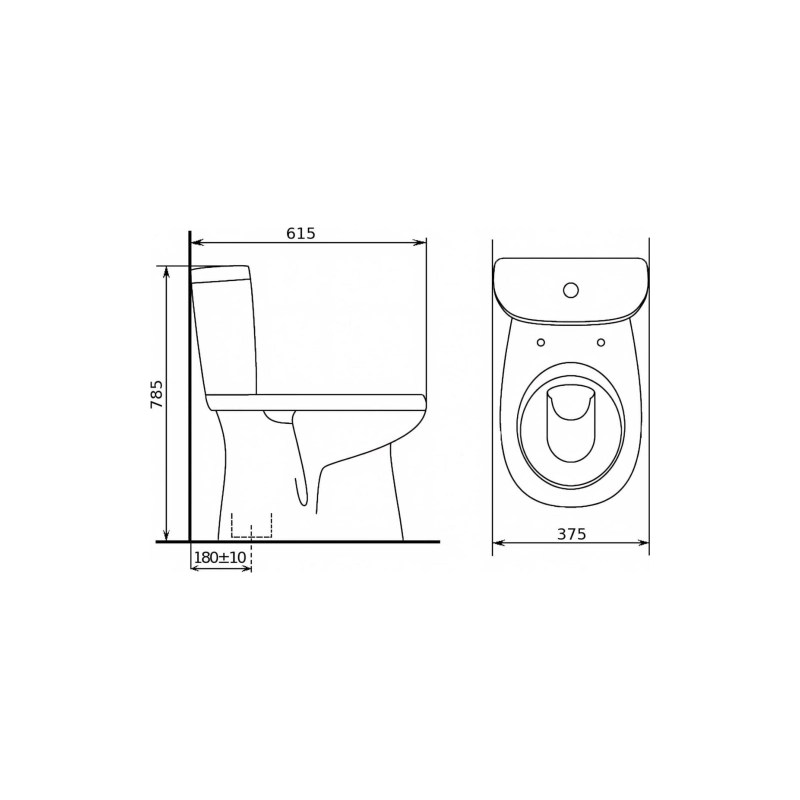 Унитаз в компл. СУПЕРКОМПАКТ, выпуск в пол ЭКОНОМ