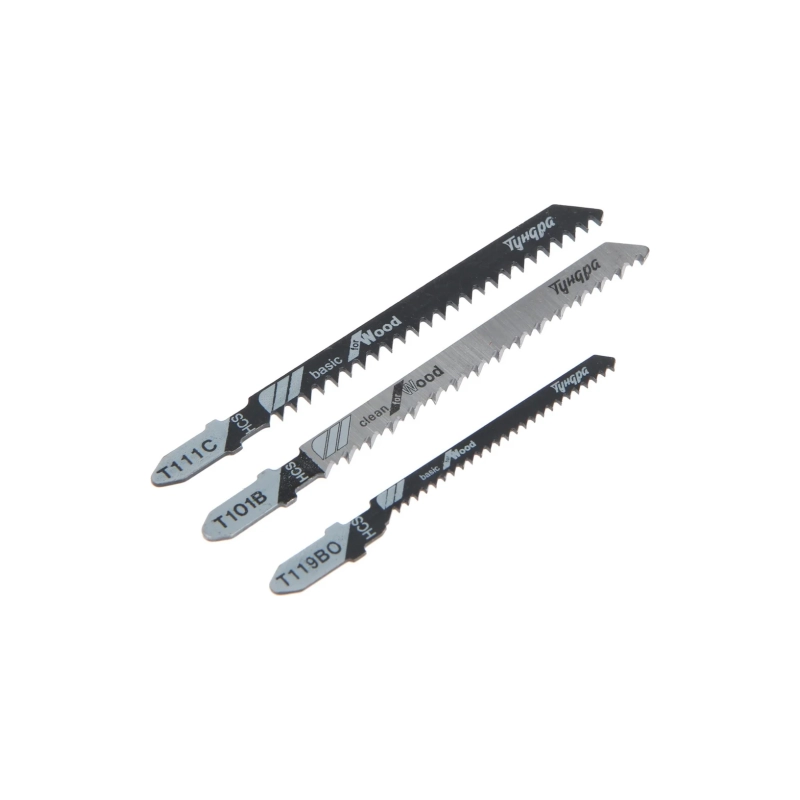СЛ Набор пилок д/лобзиков ТУНДРА по дереву, HCS (3 шт) (7347473)