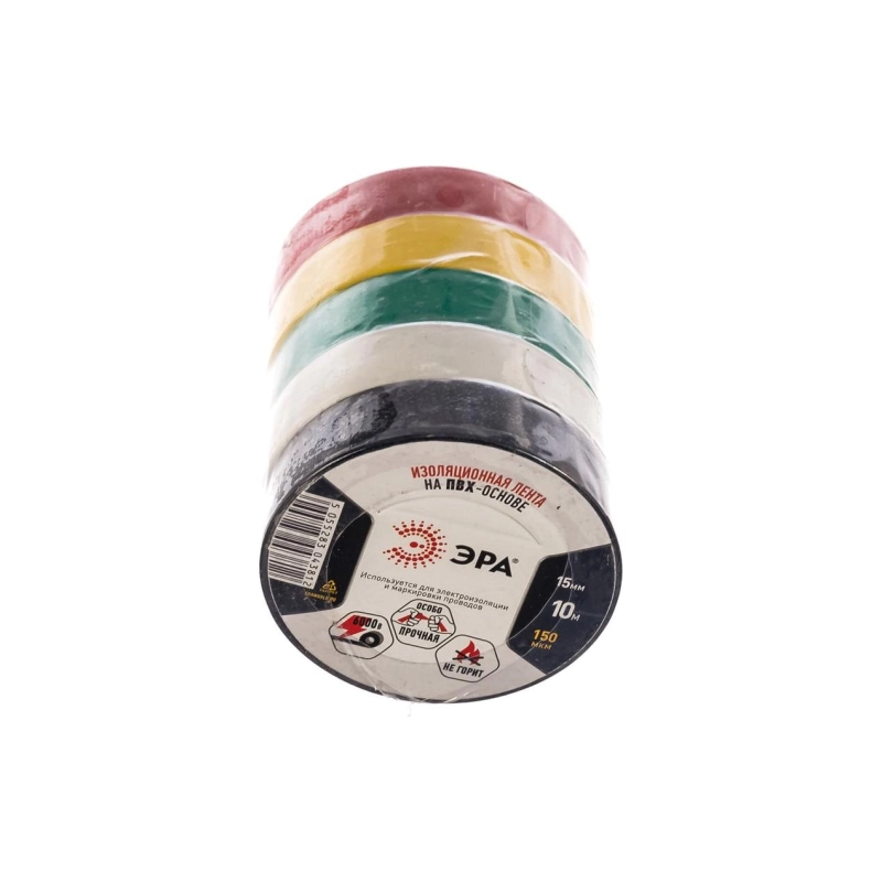 Изолента ПВХ ЭРА 15мм*10м 5 цветная