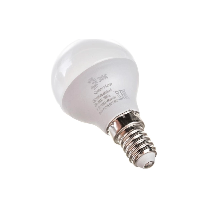 Лампа ЭРА ECO LED-шар Р45-6W-840-E14